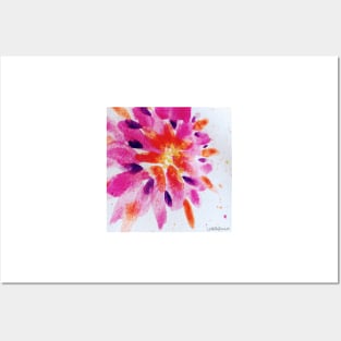 Watercolor Flower Burst Posters and Art